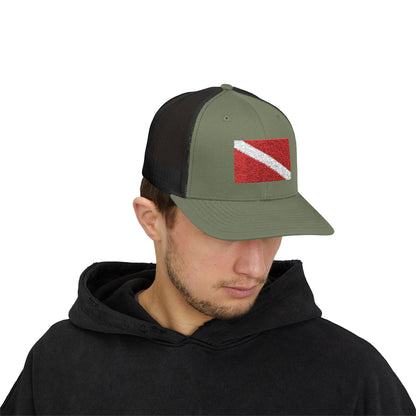 Hats - Diver Down Embroidered Meshback Hat - Hampton Dive Team from Crypto Zoo Tees