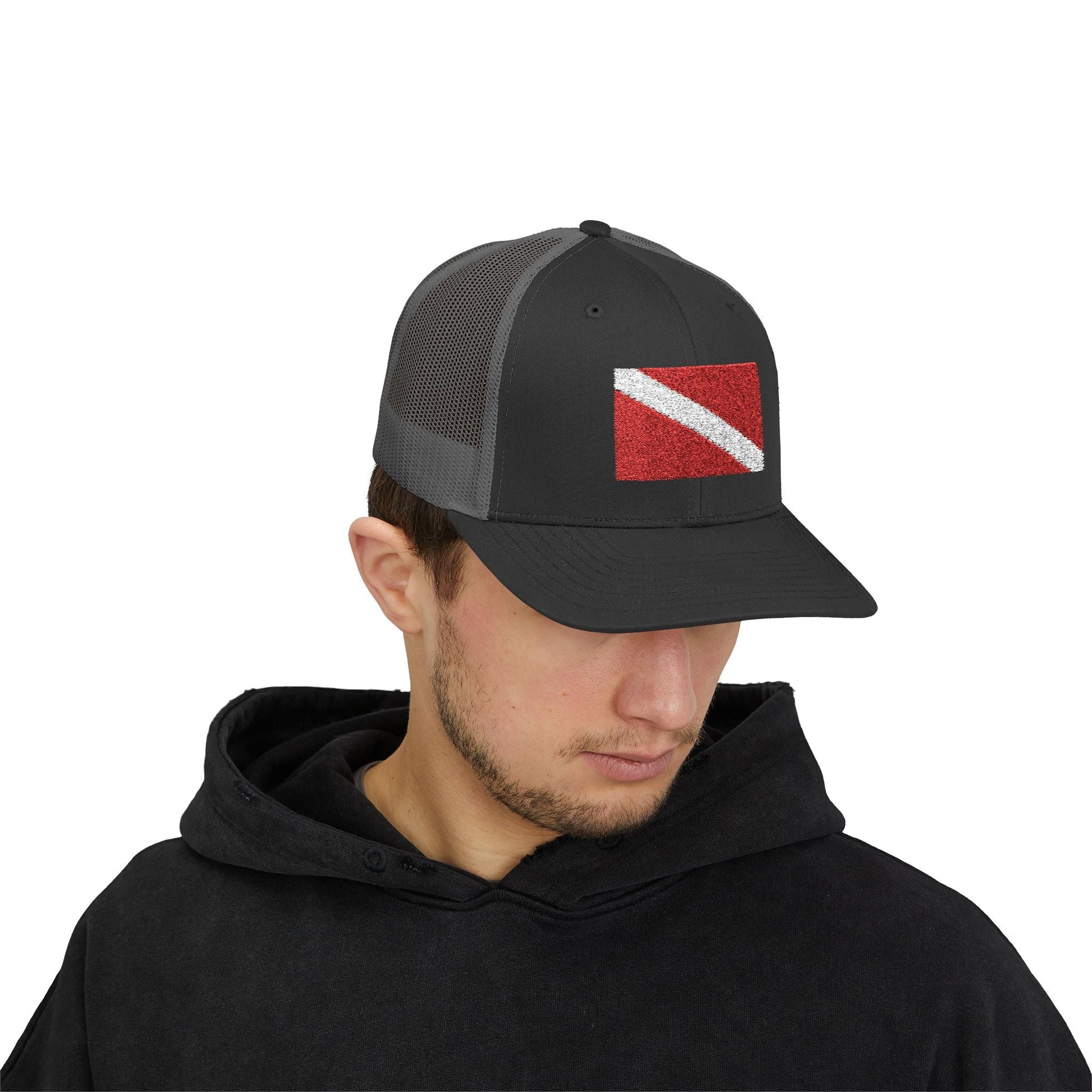 Hats - Diver Down Embroidered Meshback Hat - Hampton Dive Team from Crypto Zoo Tees