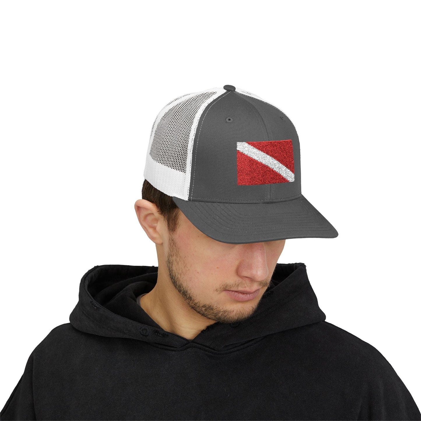 Hats - Diver Down Embroidered Meshback Hat - Hampton Dive Team from Crypto Zoo Tees