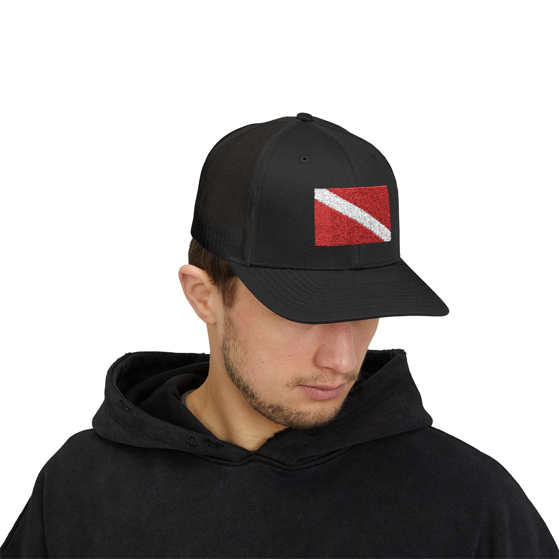 Hats - Diver Down Embroidered Meshback Hat - Hampton Dive Team from Crypto Zoo Tees
