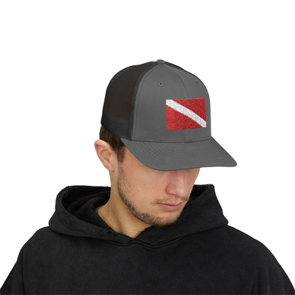 Hats - Diver Down Embroidered Meshback Hat - Hampton Dive Team from Crypto Zoo Tees