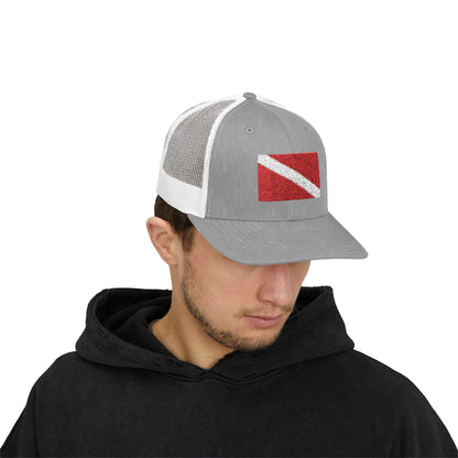 Hats - Diver Down Embroidered Meshback Hat - Hampton Dive Team from Crypto Zoo Tees