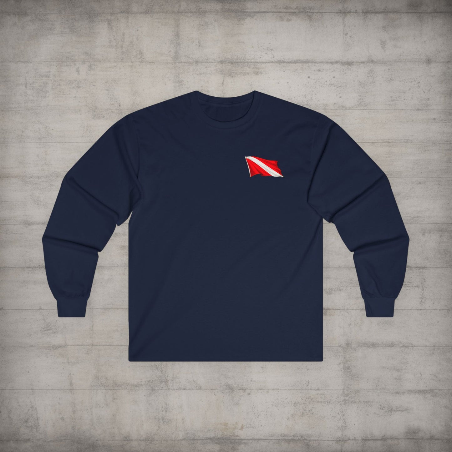 Long - sleeve - Diver Down Flag Long Sleeve Shirt - Hampton Dive Team from Crypto Zoo Tees
