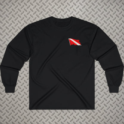 Long - sleeve - Diver Down Flag Long Sleeve Shirt - Hampton Dive Team from Crypto Zoo Tees