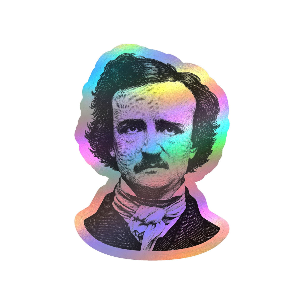 Paper products - Edgar Allan Poe Portrait Sticker | 5" x 3.5" | Gothic Literature from SHIRT MONSTERS