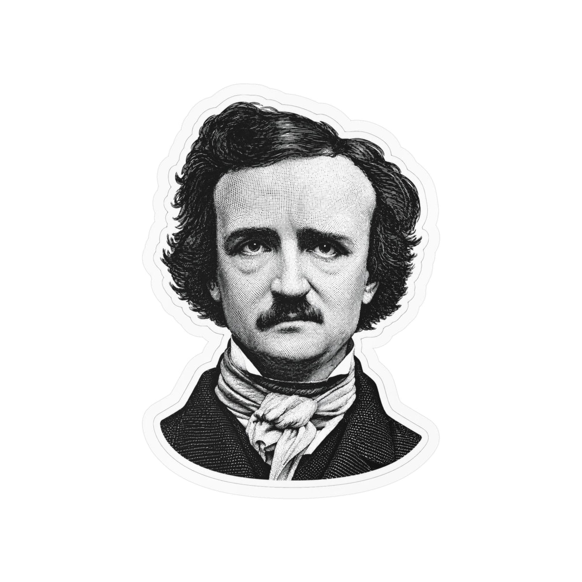 Paper products - Edgar Allan Poe Portrait Sticker | 5" x 3.5" | Gothic Literature from SHIRT MONSTERS
