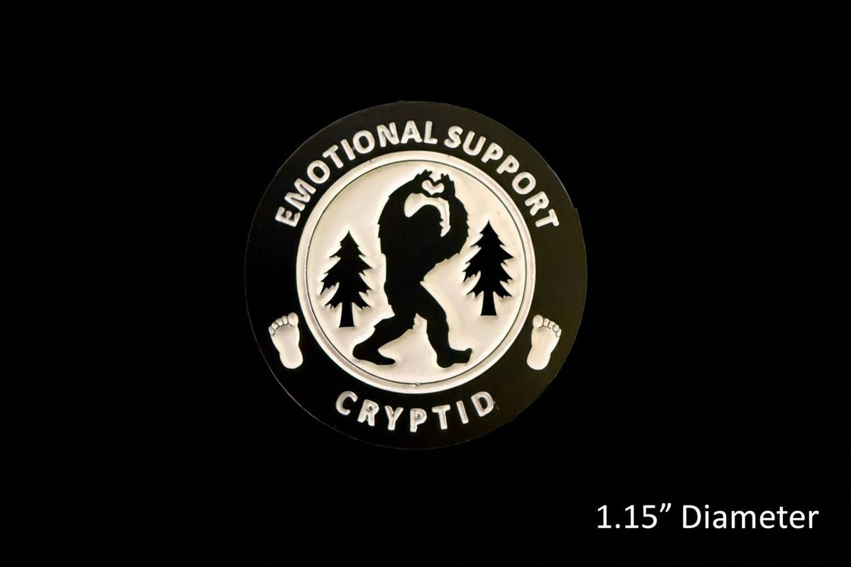 - Emotional Support Cryptid Bigfoot Pinback Button Badge from SHIRT MONSTERS