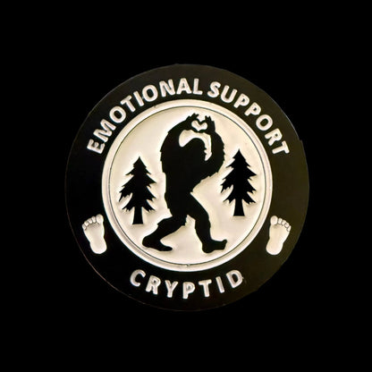  - Emotional Support Cryptid Bigfoot Pinback Button Badge from Crypto Zoo Tees