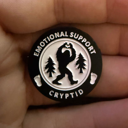  - Emotional Support Cryptid Bigfoot Pinback Button Badge from Crypto Zoo Tees