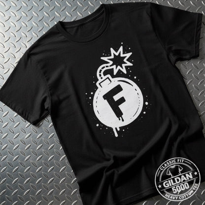 T-Shirt - F Bomb Shirt | Unisex Heavy Cotton - Gildan 5000 | Funny, Retro & Vintage | Punk from Crypto Zoo Tees