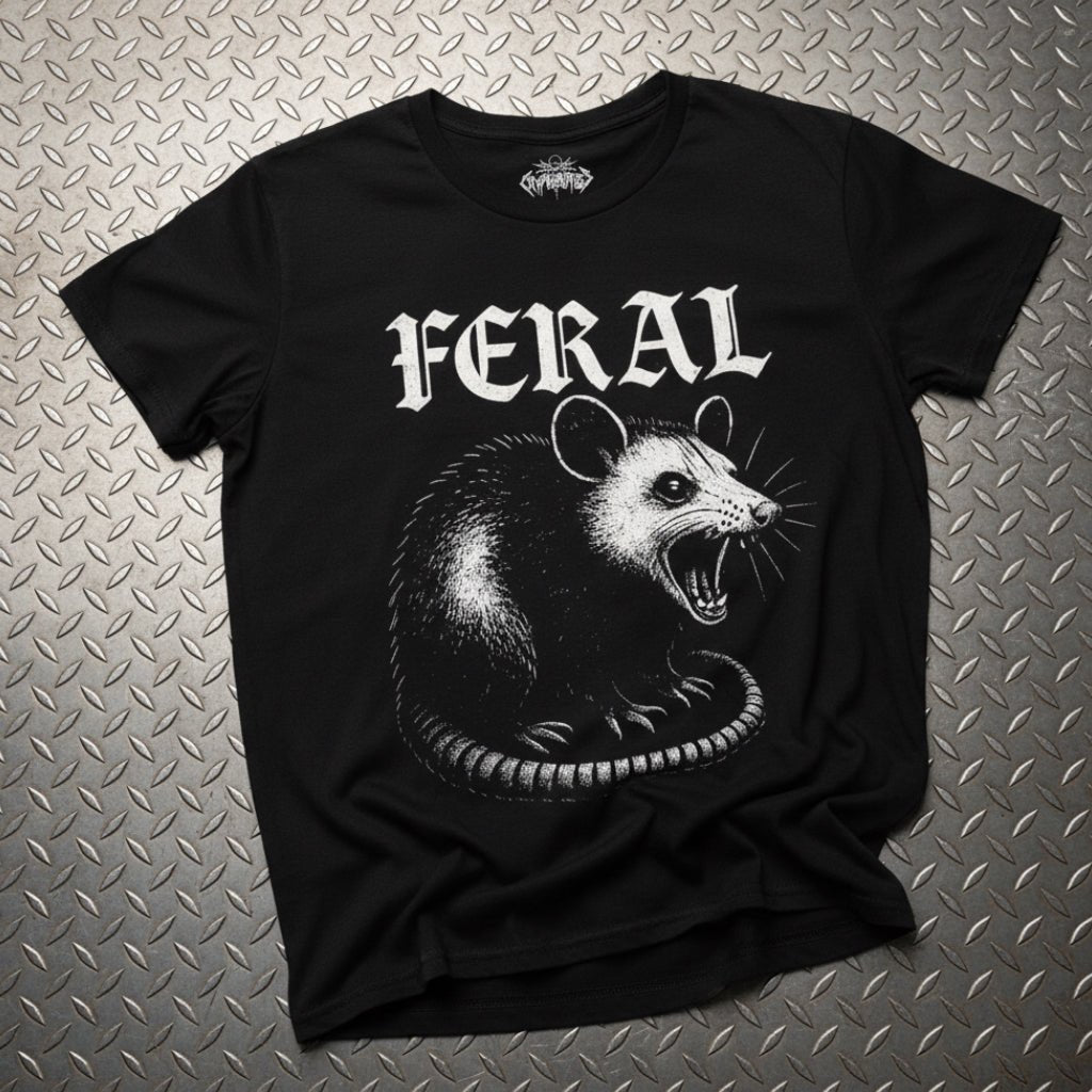  - Feral Possum Ladies Tee | Ladies Tee - Gildan 5000L | Animals | Punk from Crypto Zoo Tees