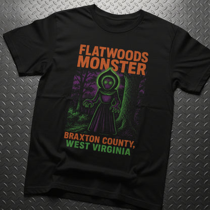 T-Shirt - Flatwoods Monster West Virginia | Cryptids, Alien & UFO | | Unisex T-shirt | Long Sleeve Tee | Ladies Shirt | Crewneck Sweatshirt | Hoodie from Crypto Zoo Tees