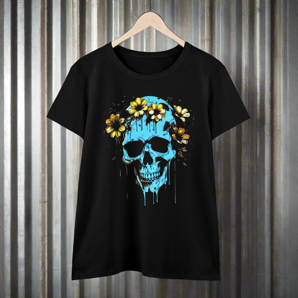 T-Shirt - Flower Skull | Women's T-Shirt | Cotton Ladies Tee from Crypto Zoo Tees