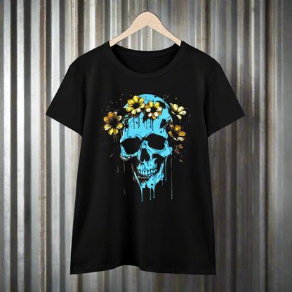 T-Shirt - Flower Skull | Women's T-Shirt | Cotton Ladies Tee from Crypto Zoo Tees