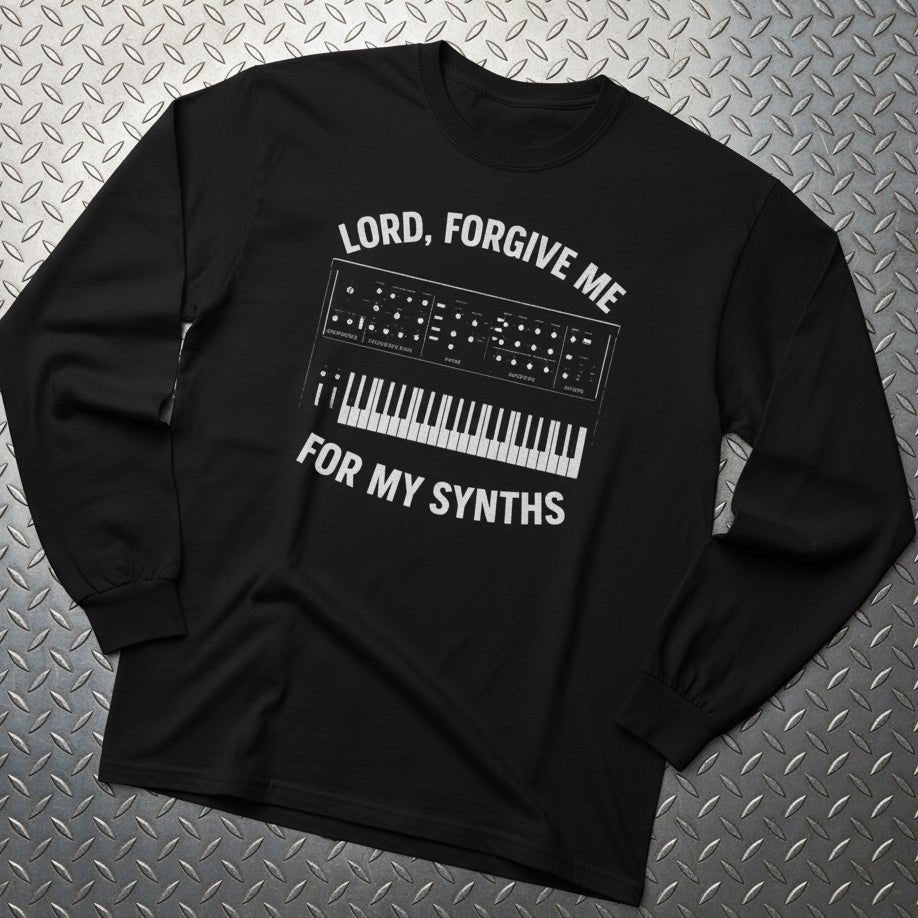 Long - sleeve - Forgive Me Synths Long Sleeve | Unisex Long Sleeve Tee - Guldan 2400 | Music from Crypto Zoo Tees