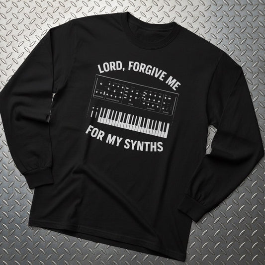 Long - sleeve - Forgive Me Synths Long Sleeve | Unisex Long Sleeve Tee - Guldan 2400 | Music from Crypto Zoo Tees