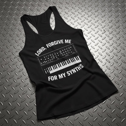 Tank Top - Forgive Me Synths Tank | Ladies Racerback Tank Top - Next Level 1533 | Music from Crypto Zoo Tees