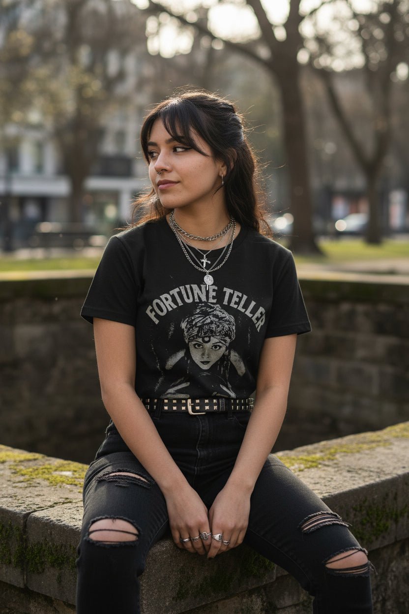 T-Shirt - Fortune Teller Shirt | Ladies Tee - Gildan 5000L | Ghosts & Paranormal, Spiritual | Goth/Gothic from SHIRT MONSTERS