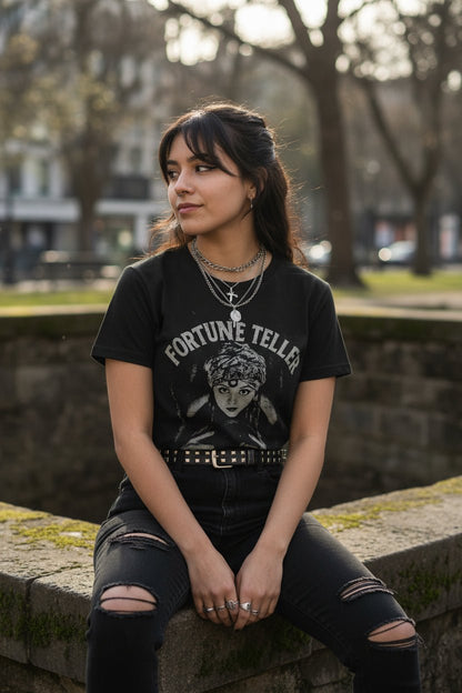 T-Shirt - Fortune Teller Shirt | Ladies Tee - Gildan 5000L | Ghosts & Paranormal, Spiritual | Goth/Gothic from SHIRT MONSTERS