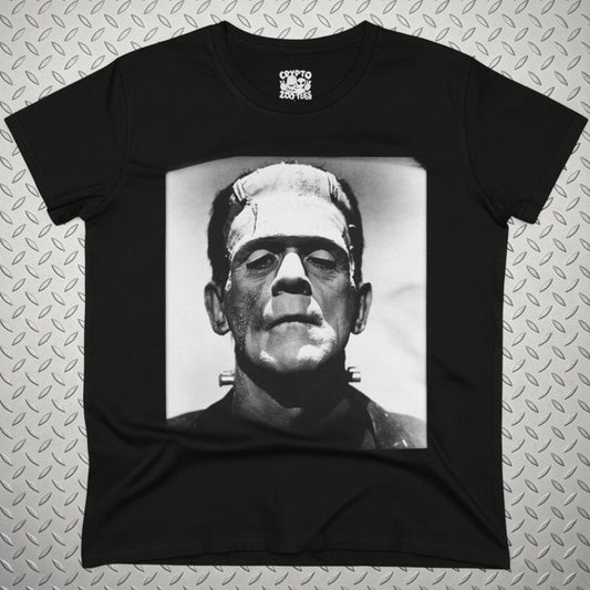 T-Shirt - Frankenstein Karloff Tee | Horror, Retro & Vintage | Unisex Shirt, Ladies Tee, Tank Top, Long Sleeve, Sweatshirt, Hoodie from Crypto Zoo Tees