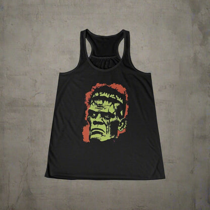 Tank Top - Frankenstein Monster Illustration | Ladies Racerback Tank Top from Crypto Zoo Tees
