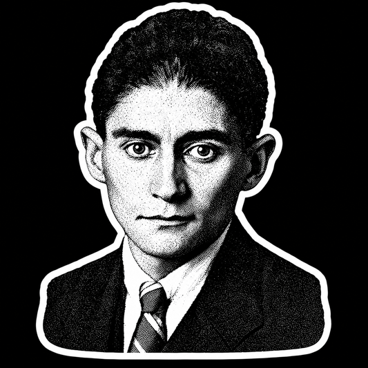 Paper products - Franz Kafka Sticker | 5" x 3.8" | Literary Gothic from SHIRT MONSTERS