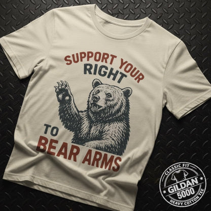 T-Shirt - Funny Bear Arms Shirt | Unisex Heavy Cotton - Gildan 5000 | Animals, Funny, Retro & Vintage | Punk from Crypto Zoo Tees