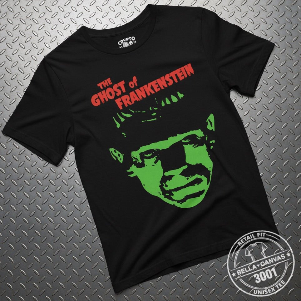 T-Shirt - Ghost Frankenstein Shirt | Light Fitted - Unisex Bella+Canvas 3001 | Horror | Goth/Gothic from Crypto Zoo Tees