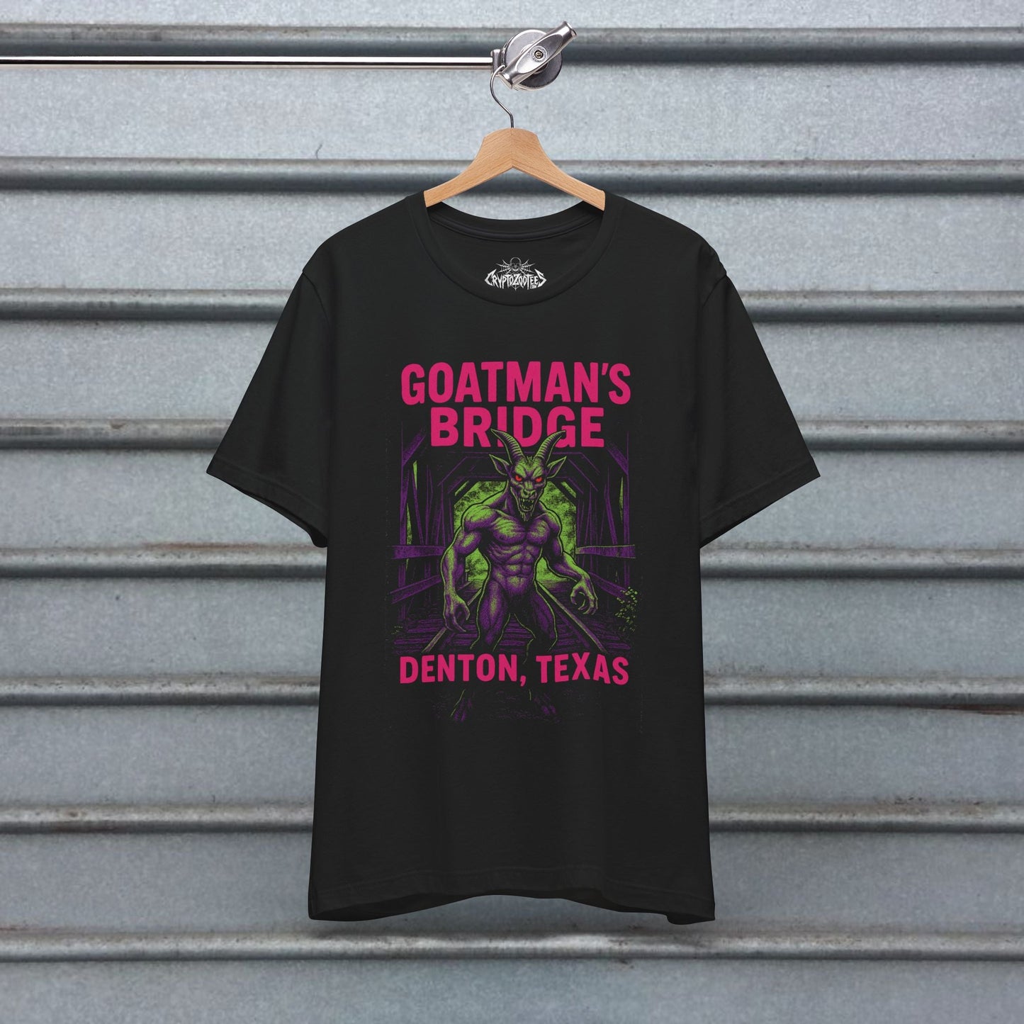 T-Shirt - Goatmans Bridge Shirt | Light Fitted - Unisex Bella+Canvas 3001 | Cryptids, Ghosts & Paranormal | Goth/Gothic from SHIRT MONSTERS