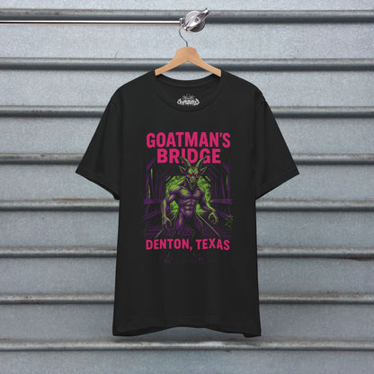 T-Shirt - Goatmans Bridge Shirt | Light Fitted - Unisex Bella+Canvas 3001 | Cryptids, Ghosts & Paranormal | Goth/Gothic from SHIRT MONSTERS