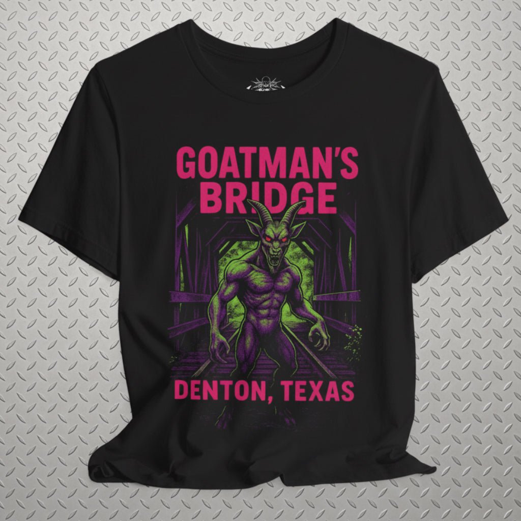 T-Shirt - Goatmans Bridge Shirt | Light Fitted - Unisex Bella+Canvas 3001 | Cryptids, Ghosts & Paranormal | Goth/Gothic from SHIRT MONSTERS