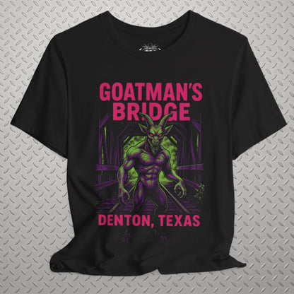 T-Shirt - Goatmans Bridge Shirt | Light Fitted - Unisex Bella+Canvas 3001 | Cryptids, Ghosts & Paranormal | Goth/Gothic from SHIRT MONSTERS