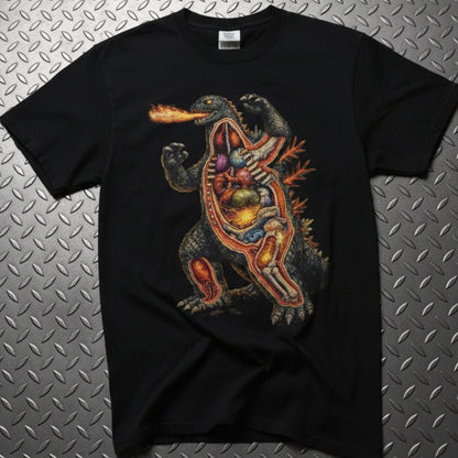 T-Shirt - Godzilla Anatomy Shirt | Comfort Colors 1717 | Comics | Retro & Vintage from SHIRT MONSTERS (Formally Crypto Zoo Tees)
