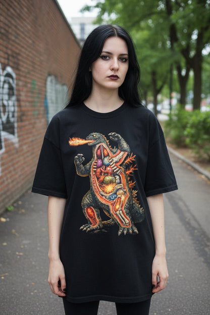 T-Shirt - Godzilla Anatomy Shirt | Comfort Colors 1717 | Comics | Retro & Vintage from SHIRT MONSTERS (Formally Crypto Zoo Tees)