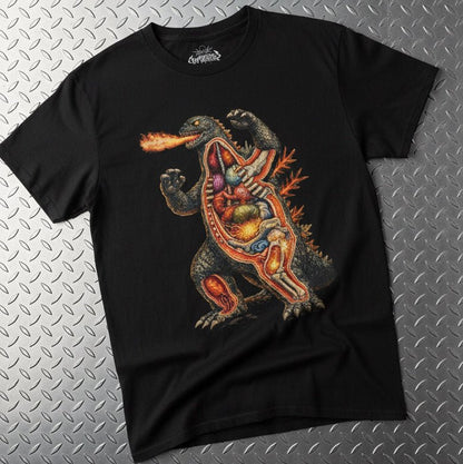 T-Shirt - Godzilla Anatomy Shirt | Unisex Heavy Cotton - Gildan 5000 | Horror, Retro & Vintage, Metal from Crypto Zoo Tees