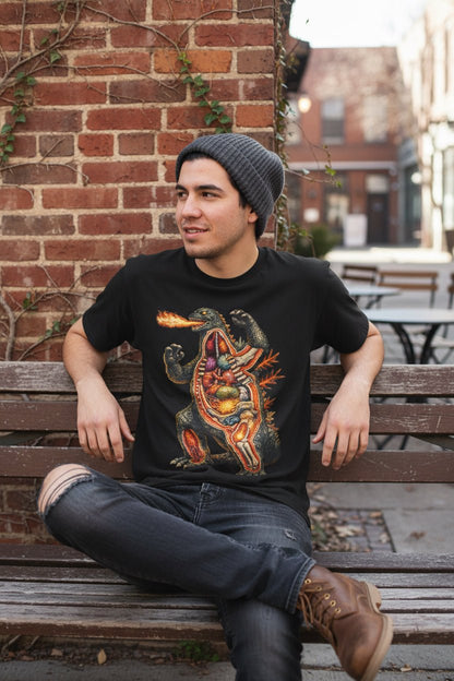 T-Shirt - Godzilla Anatomy Shirt | Unisex Heavy Cotton - Gildan 5000 | Horror, Retro & Vintage, Metal from Crypto Zoo Tees