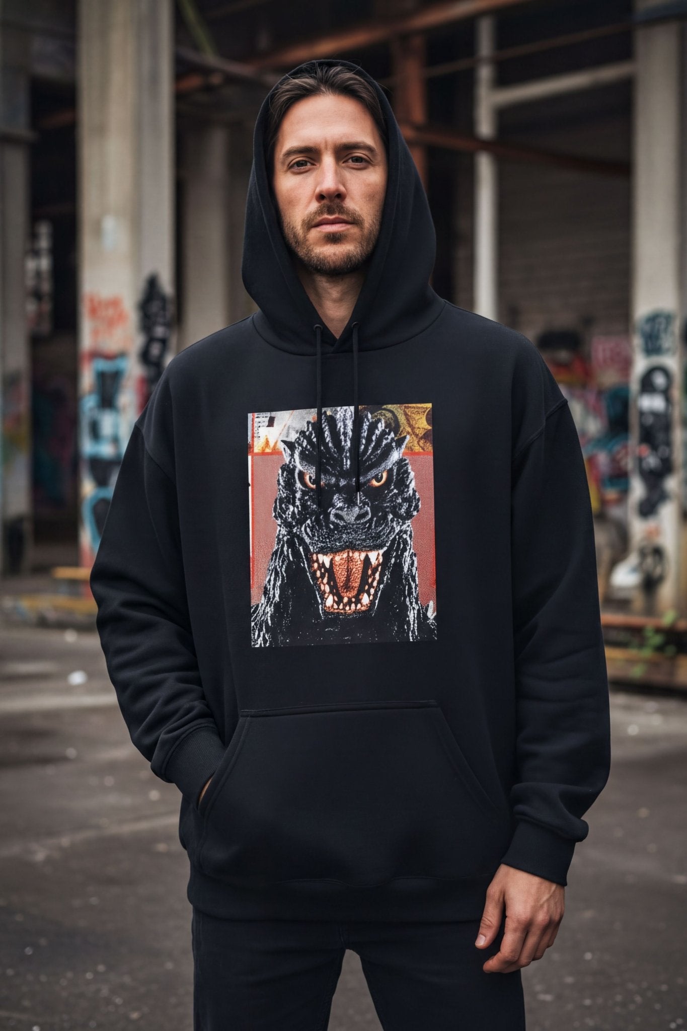 T-Shirt - Godzilla Kaiju Hoodie | Unisex Pullover Hoodie - Gildan | Horror, Comics | Retro & Vintage from SHIRT MONSTERS
