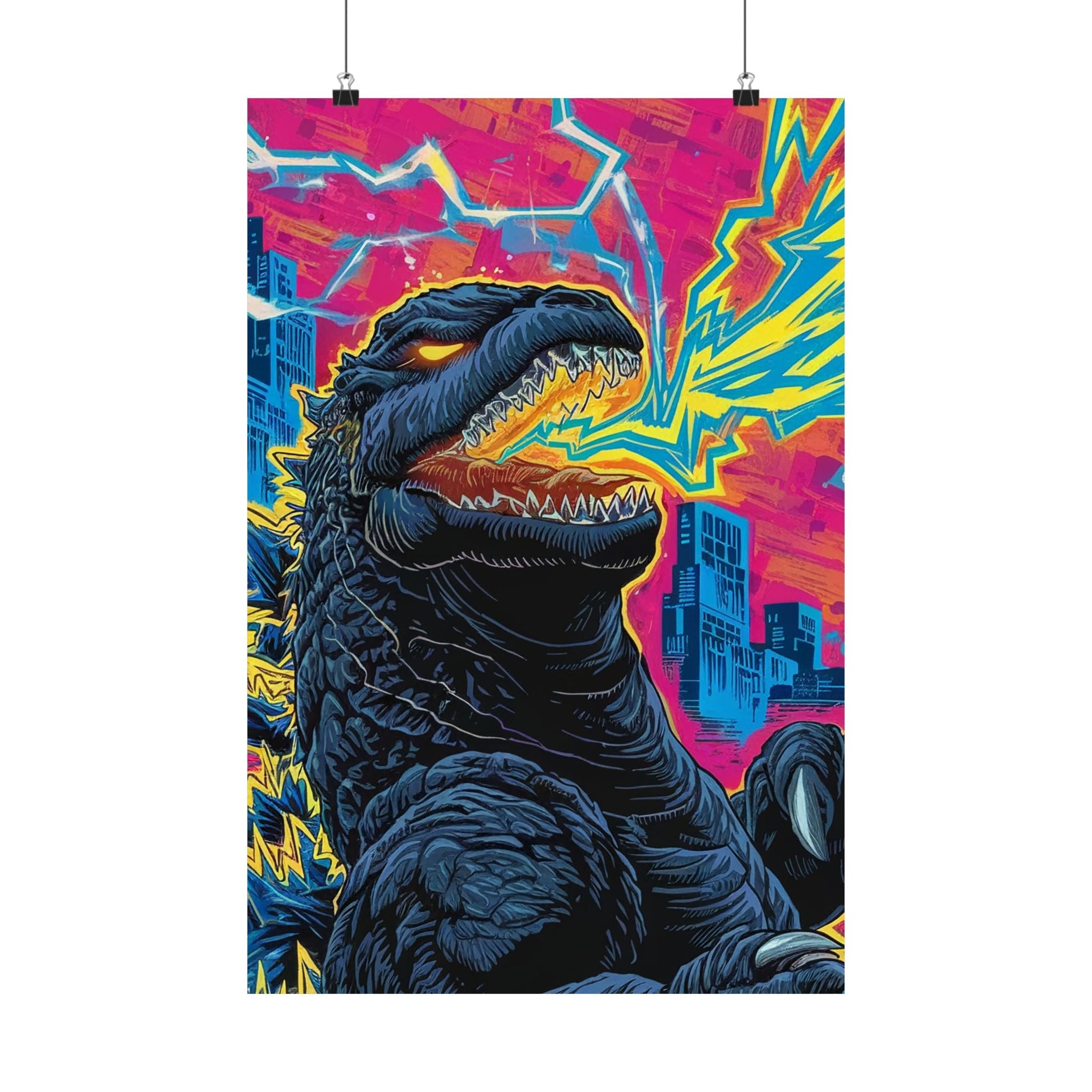 Poster - Godzilla Poster | Wall Art | Horror, Comics | Psychedelic from Crypto Zoo Tees