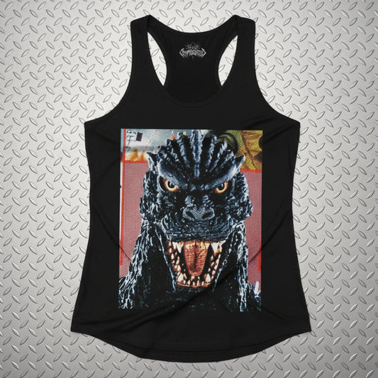 T-Shirt - Godzilla Shirt - Ladies Racerback Tank Top | Classic Kaiju Shirt Retro Horror Tee from SHIRT MONSTERS