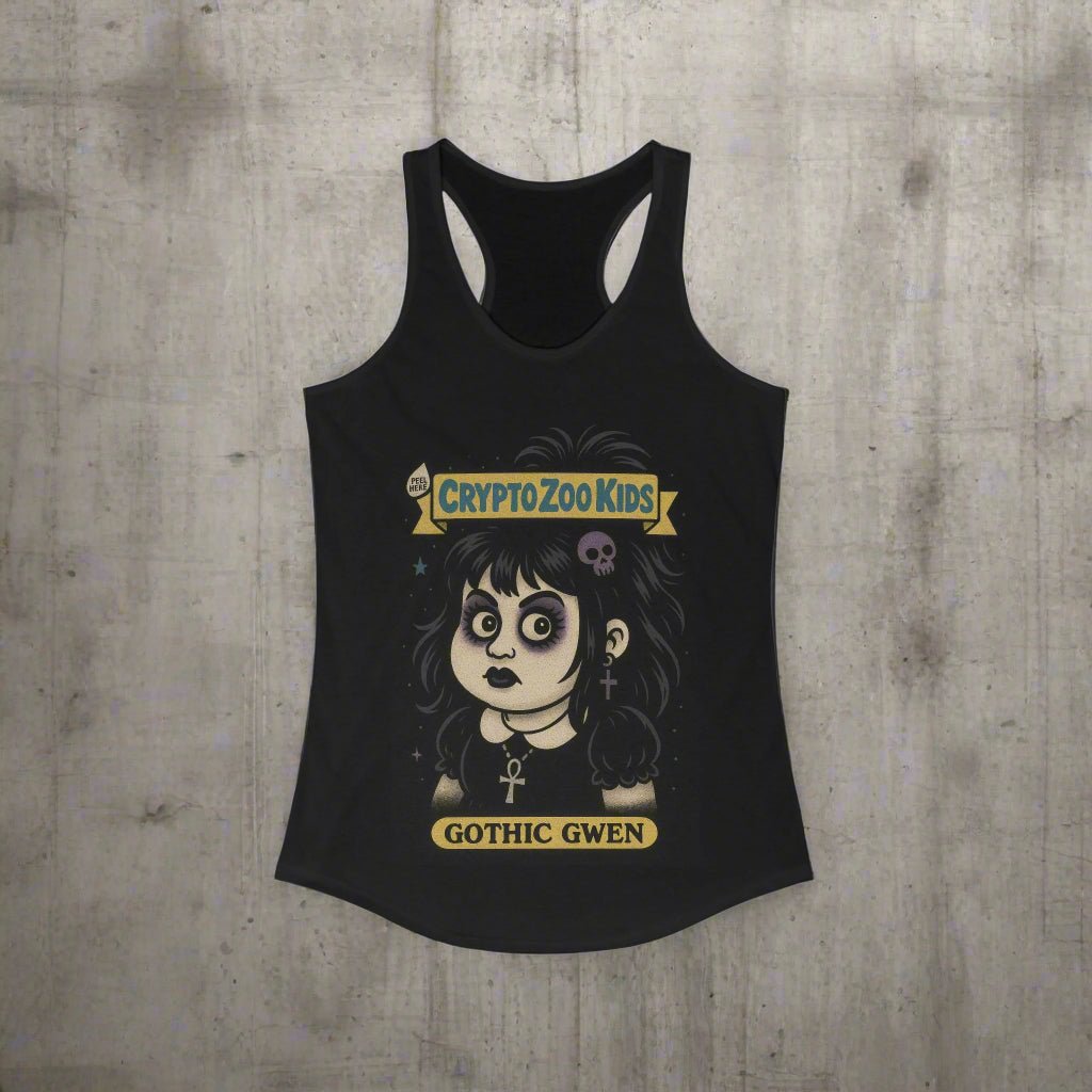 Tank Top - Gothic Gwen Tank | Racerback Tank | Funny | Goth/Gothic from Crypto Zoo Tees
