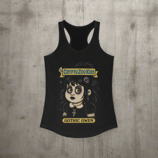 Tank Top - Gothic Gwen Tank | Racerback Tank | Funny | Goth/Gothic from Crypto Zoo Tees