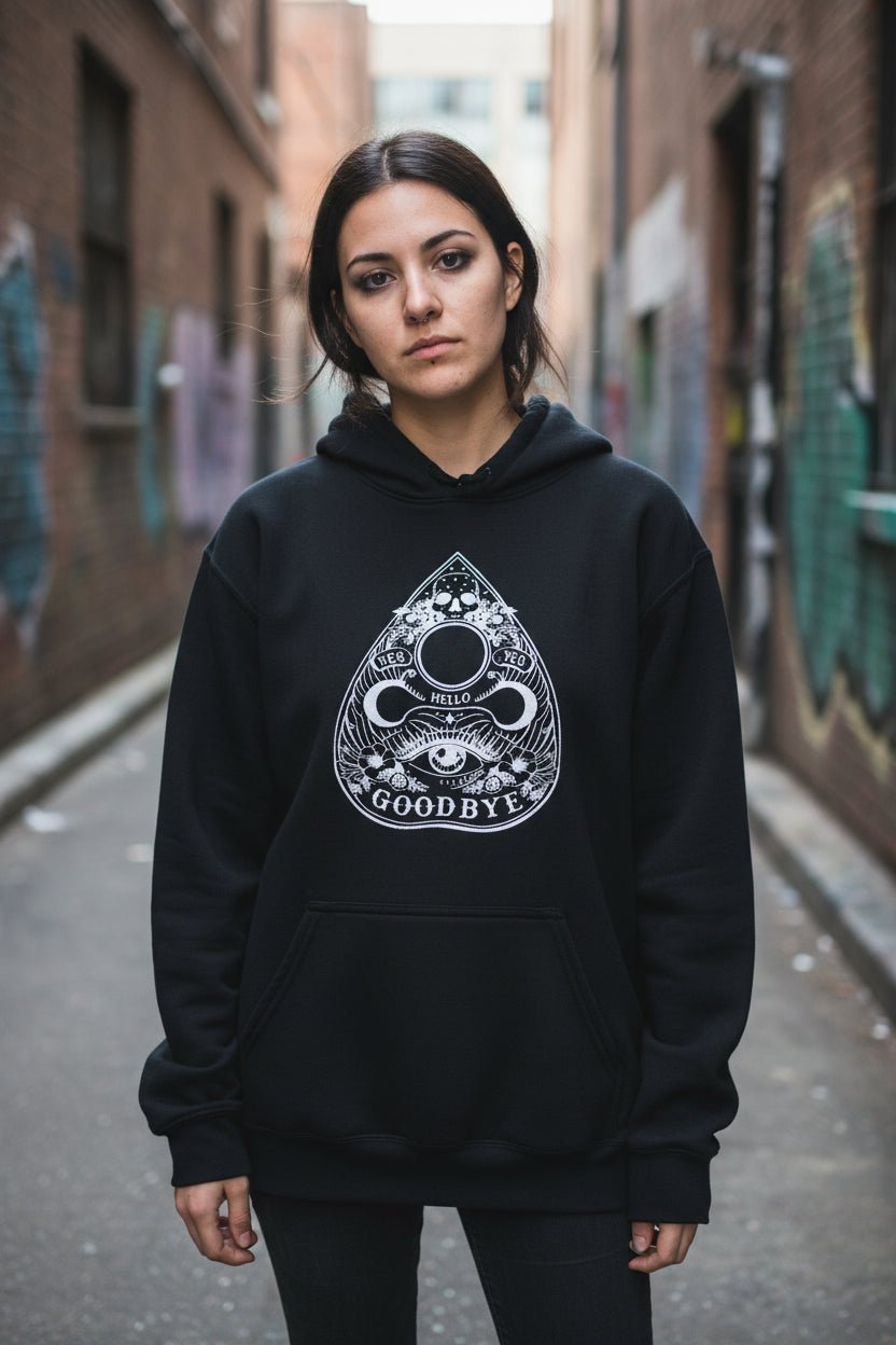 Hoodie - Gothic Ouija Hoodie | Ghosts & Paranormal | Unisex Pullover Hoodie from SHIRT MONSTERS (Formally Crypto Zoo Tees)