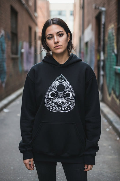 Hoodie - Gothic Ouija Hoodie | Ghosts & Paranormal | Unisex Pullover Hoodie from SHIRT MONSTERS (Formally Crypto Zoo Tees)