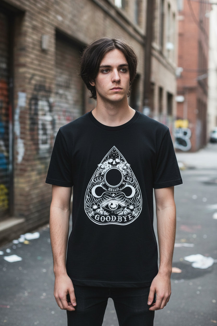 T-Shirt - Gothic Ouija Planchet | Horror | Paranormal | Bella + Canvas Unisex T-shirt from Crypto Zoo Tees