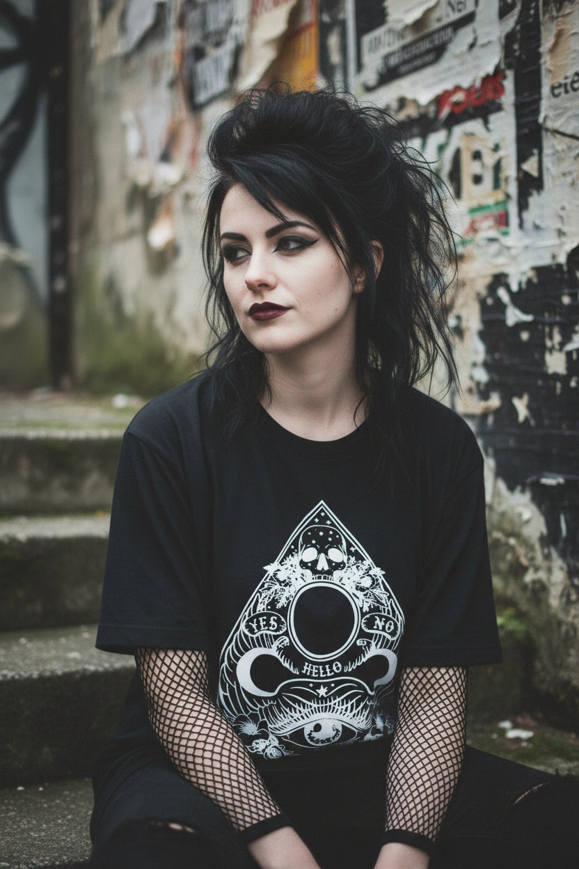 T-Shirt - Gothic Ouija Planchet | Horror | Paranormal | Bella + Canvas Unisex T-shirt from Crypto Zoo Tees