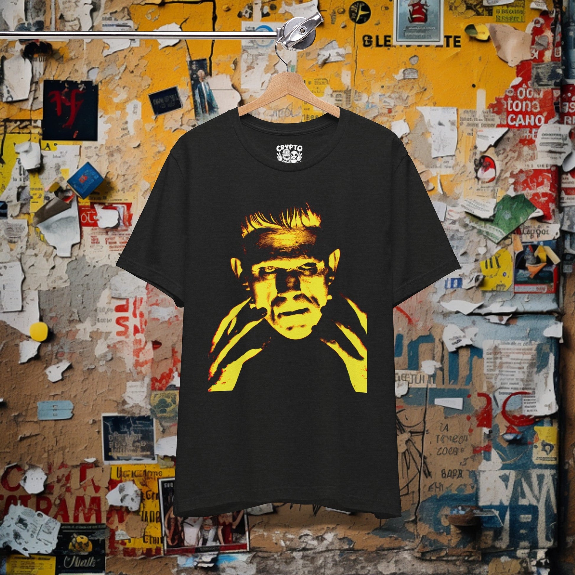 T - Shirt - Green Frankenstein | Horror | Movies and TV | Bella + Canvas Unisex T - shirt from Crypto Zoo Tees