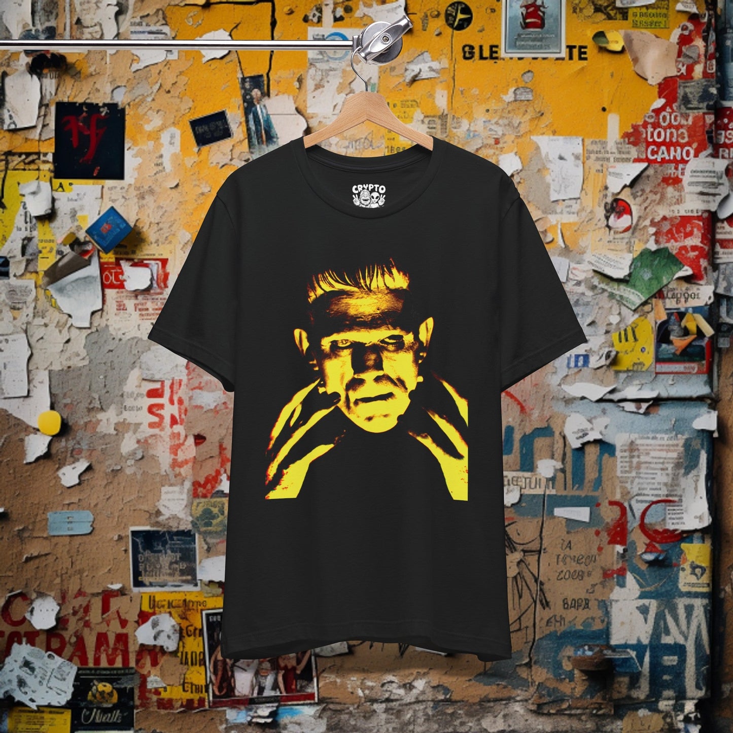 T - Shirt - Green Frankenstein | Horror | Movies and TV | Bella + Canvas Unisex T - shirt from Crypto Zoo Tees