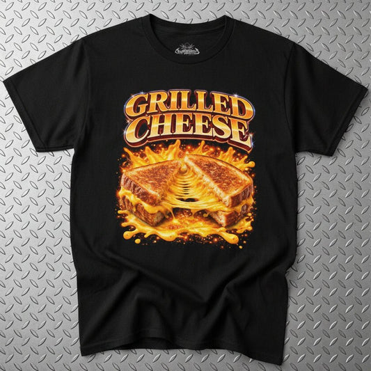 T-Shirt - Grilled Cheese Sandwich Shirt | Unisex Heavy Cotton - Gildan 5000 | Food & Drink, Funny, Retro & Vintage from SHIRT MONSTERS