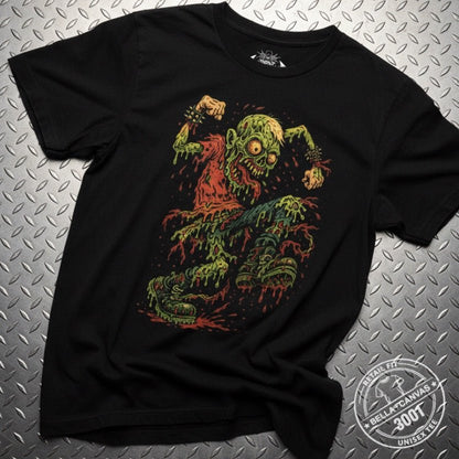 T-Shirt - Grindcore Zombie Gore | Unisex T-shirt (Bella+Canvas 3001) | Horror, Skulls &amp; Skeletons | Punk, Metal from Crypto Zoo Tees