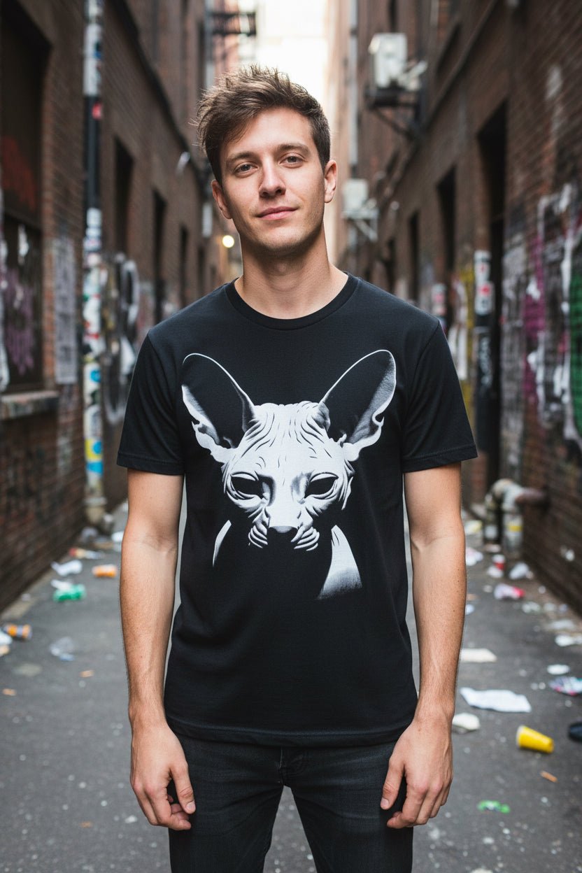 T-Shirt - Hairless Sphynx Cat Graphic | Long Sleeve Tee from SHIRT MONSTERS